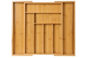OEM/ODM Bamboo Expandable Drawer Organizer For Utensils Holder, Adjustable Cutlery Tray, Wood Drawer Dividers For Silverware