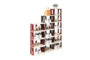 Multi-Tier Durable Plastic Space-Saving Shoe Rack for Dormitory Living Room-Household Shoes Storage Organizer Customizable