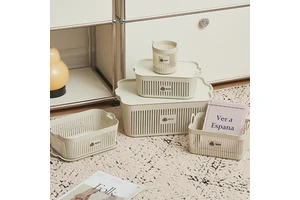 Kitchen Fruit And Vegetable Storage Multipurpose Basket Rectangular Plastic Stackable Food Storage Basket