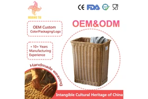 Wholesale Boho Large Capacity Handmade Multi-Purpose Woven Rattan Wicker Storage Laundry Baskets For Bathroom Bedroom Organizers