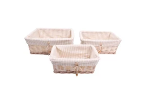 Handmade Eco-Friendly Rattan Storage Baskets Wicker Organizer for Kitchen Bathroom or Toys for Home or Gift Use