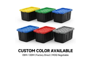 Professional Grade Storage Organizer 12 Gallon Roughneck Tote Heavy Duty Plastic Storage Bin With Latching Lid