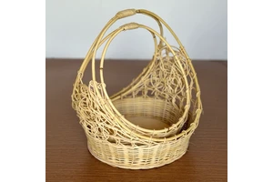 Natural Handwoven Rattan Basket for Storage and Home Decoration