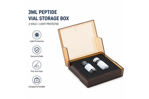 3ml Medical Grade Transparent Amber Plastic Peptide Vial Storage Case Lightproof Cooling Box 2 Slot Portable Vial Holder
