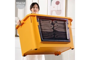Plastic Storage Box for Cars Households Clothes Students' Books Toys with Pulley Storage System