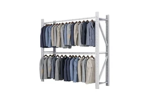 Black Iron Hanging Clothing-Style Warehouse Storage Rack Custom-Made Multi-Layer Thickened Powder Coated Display Rack for Coats