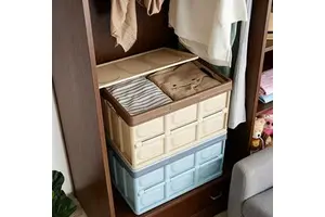 Large capacity foldable plastic storage box suitable for car trunk can store shoes, clothes, miscellaneous items, etc