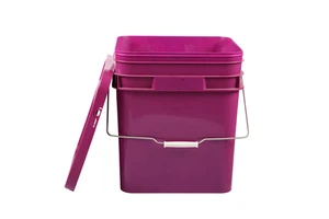 Multi-Use 100% PP Square Plastic Bucket Full Sizes 2L-20L Handle Lid Custom Logo Recyclable Lingo Brand Pet Food Detergent
