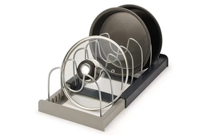 Kitchen Countertop Telescopic Drawer Organizer Drain Plate Pot Cover Telescopic Storage Rack