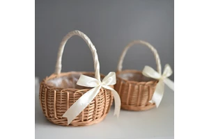 Handmade Willow Woven Flower Basket-Decorative Storage for Flower Arrangements and National Day Ornaments