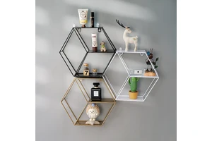 Nordic Style Metal Wall Storage Rack Creative Living Room and Bedroom Decorations with Pendant Wall Decorations