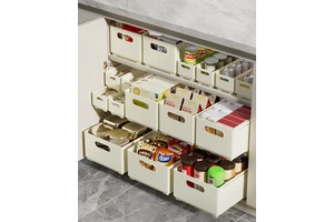 Large Capacity Plastic Foldable Right Angle Gap Organizer for Kitchen Wardrobe