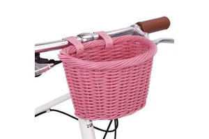 Bike Basket Rattan Wicker Front Bicycle Basket Quick Release Foldable Strong Plastic Handmade Carrier Bag for Kids