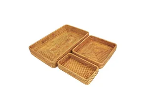 Rattan Baskets for Storage Rectangular Wicker Basket