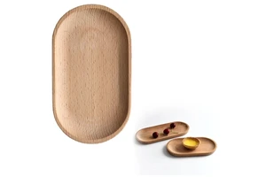 Factory Direct Sales Oval Wooden Food Storage Tray with Simple and Elegant Design for Home Decoration