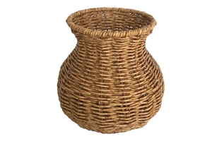 High Quality Wicker Natural Rattan Basket With Handle Storage Baskets Round Beach Basket Rattan Flowers