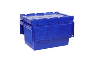 Fast Delivery and Short Distance to Port Stack and Nest Crate Attached Hinged Lid
