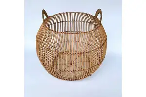 Customized Hand Woven Natural Rattan Basket Food Storage Basket Large Rattan Basket for Clothes Storage