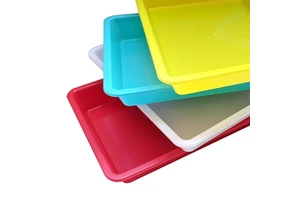 Stackable Easy To Clean Multi-color PP Plastic Low Rise Parts Tray Square Children's Toy Storage Box Shallow Storage Box For