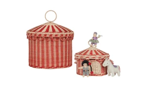 Cute Adorable Wicker Rattan Tent Kid Basket Eco-Friendly Handmade Customized For Baby Children Basket Gift Basket Nursery Decor