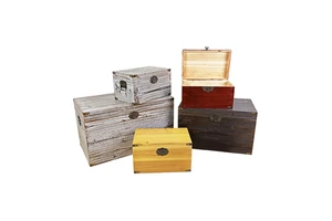 High Quality Large Rustic Decorative Wood Storage Box with Hinged Lid Eco-Friendly Polished Finish for Gift Keepsake Storage