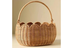WATER HYACINTH FRUIT BASKET with HANDLE UNIQUE STYLE ECO-FRIENDLY HIGH QUALITY MULTIFUNCTION