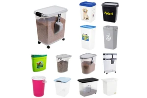 Large Capacity Airtight Plastic Dog Pet Food Container with Lid for Cat and Small Animal Food Storage