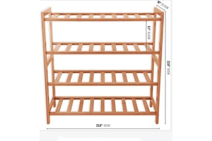 Cheap Modern High Quality Design Bamboo Shoe Rack 4-Tier Entryway Shoe Shelf Storage Organizer Shoe Stand Rack