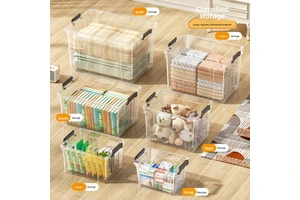 Large Capacity Modern PP Injection Clear Pantry Organizer Box with Lid Heavy Duty Plastic Storage Containers for Sale