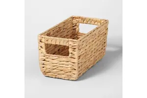 Small Woven Water Hyacinth Rectangular Basket