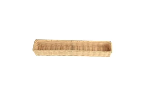 Hand-Woven White Rattan Cutlery Organizer Rustic Kitchen Restaurant Decor with Circle Shape Fruits Serving Trays for Storage