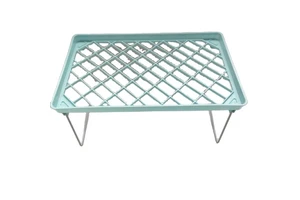 Stainless Steel & PP Foldable Standing Shelf with Installation for Tableware Storage in Bathroom Kitchen Living Room
