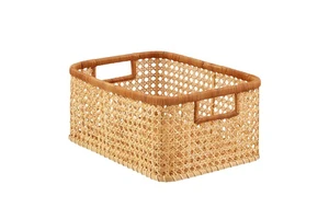 New Designed Manufacturer Wholesales Rattan Cane Basket Woven Rectangle Rattan Storage Basket Rattan Food Basket Handwoven