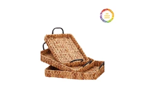 Wholesale Water Hyacinth Basket and Tray for Dining Room Storage with Long Lasting Quality and Low Cost