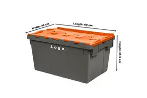 Large Logistic Packaging Stackable Nesting Plastic Crates Turnover Boxes Storage Ecommerce Tote