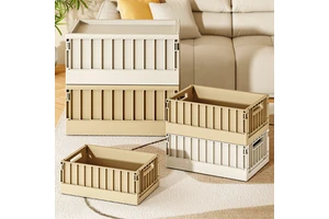 Foldable Thickened Plastic Storage Box for Living Room Use Large Capacity Organizer for Clothes Garments Toys Snacks Stationery