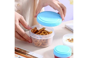 6 Pack Salad Dressing Container Go Lids Dishwasher Microwave Safe Graduated Lines Reusable Box Plastic Storage Bins Boxes