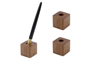 Factory Walnut Beech Wood Desktop Decor Ornaments Handicrafts Study Desk Creative Storage Single Pen Holder Solid Wood Craft