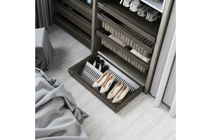 Galaxy Wardrobe Accessory Adjustable Aluminum Storage Shelf Soft Closing Pull Out Shoe Rack Shoe Hanger Wardrobe Organizer