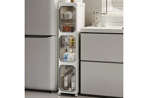 Choice Fun Foldable Plastic Storage Cabinet Household Crevice Organizing Bathroom Narrow Gap Classification Dustproof Cabinet