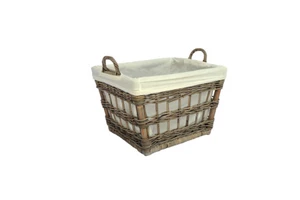 Handmade Natural Rattan Woven Hamper Basket Hot Sales with Handle for Home Furniture and Dining Chair Gift Wicker Set
