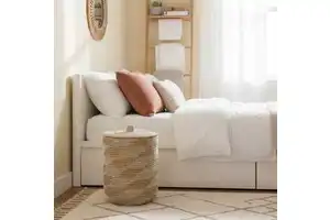 Handcrafted Rattan Wicker Basket Multi Purpose Durable Organizer for Clothing& Toys