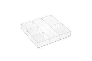 Acrylic Drawer Organizer Tray Cosmetics & Jewelry Storage Box for Kitchen Bathroom Use