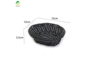 Eco-Friendly Vintage Rattan Wicker Multifunction Woven Gift Black Oval Multi-Purpose Storage Baskets Ramadan Food Grade Home