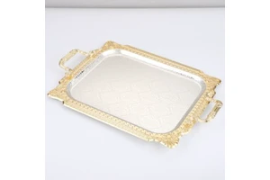 Wholesale Storage Tray Custom Creative Shaped Stainless Steel Metal Serving Trays Ornament Soft Decoration Luxury Fruit Tray