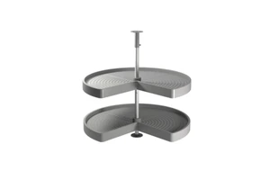 Emuca Shelvo 3/4 Rotating Tray Set Plastic and Aluminum Gray for 900mm Modules Spain Model 8928921 Storage Trays