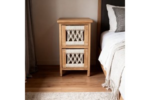 Bohemian Style Storage Cabinet with Multi-layer Drawers for Wooden Home Decoration and Multiple Storage Spaces