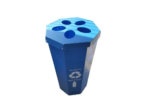Foldable Waterproof Indoor Custom Corrugated Plastic Bin Hexagon Box Trash Waste Bin