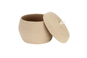 Hand Woven Jute Square Flower Pot Stand Gold Eco-Friendly Modern Portable Home Storage 11"x11" for Artificial Flowers