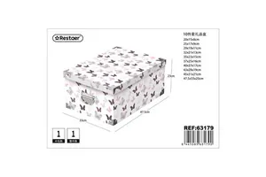 10-Piece Iron-Closure Decorative Storage Boxes 47.5 X 33 X 23 cm for Gift & Organization